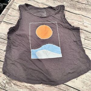 Good hYOUman Grey Graphic Tank with Open Flyaway back size large